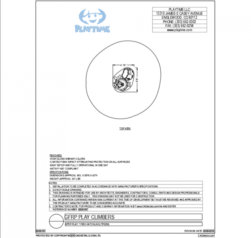 T-Rex hatchling top view water animal cad block design dwg file