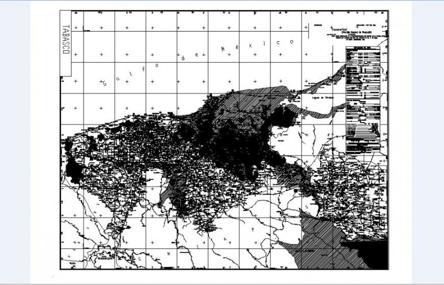 Tabasco city architecture town planning and map cad drawing details dwg file