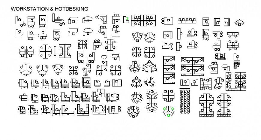 Table and chair 2d view drawing in autocad