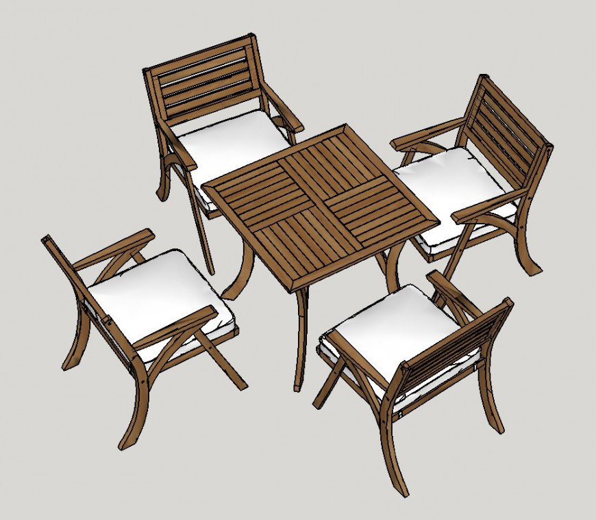 Table and chair 3d model layout sketch-up file