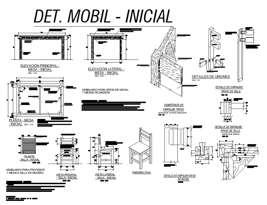 Table and chair detail drawing in dwg AutoCAD file.