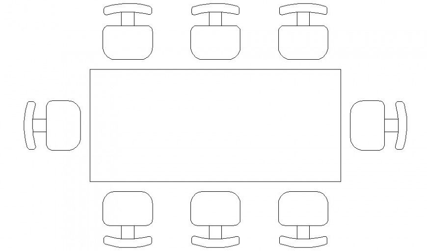 Table and chair Drawing 2d view of furniture blocks in autocad