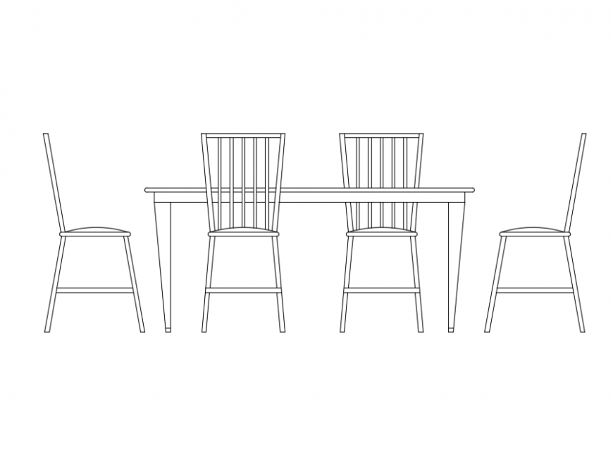 Table and chair furniture cad blocks design dwg file