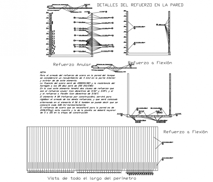 Table applied material ring reinforcement elevation and detail view dwg file