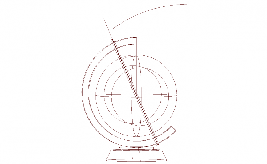 Table decorative equipment earth holder 2d drawing details dwg file