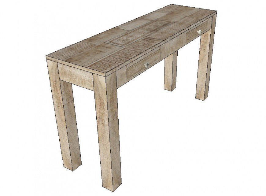 Table desk detail 3d model furniture block sketch-up file