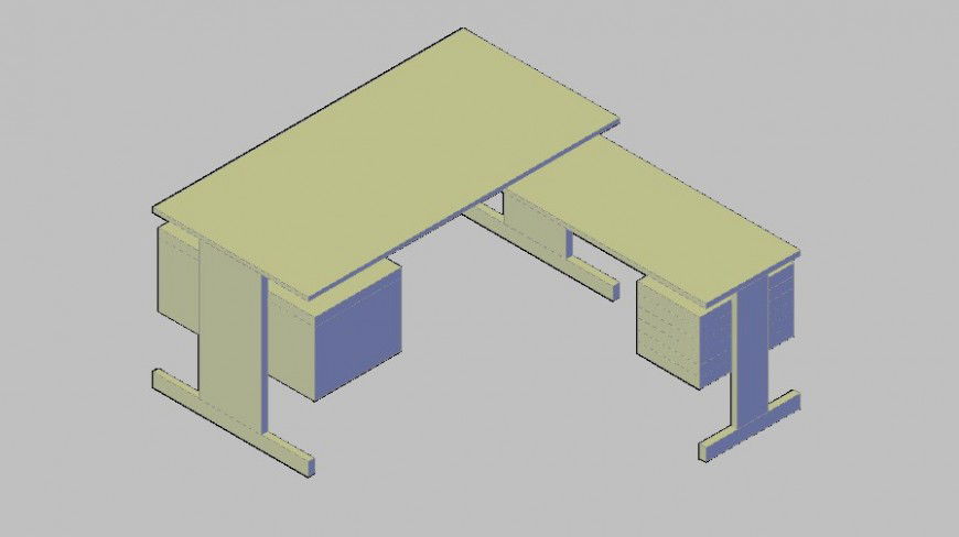 Table desk furniture layout 3d model autocad file