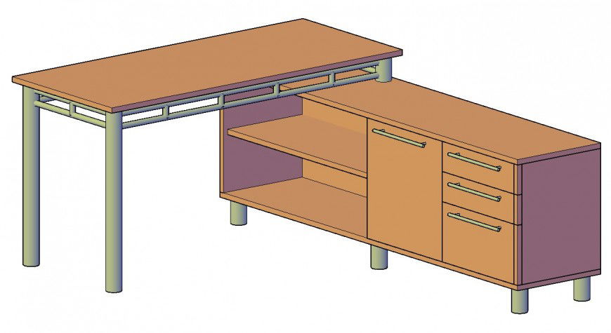 Table detail 3d model CAD furniture block layout file in autocad format