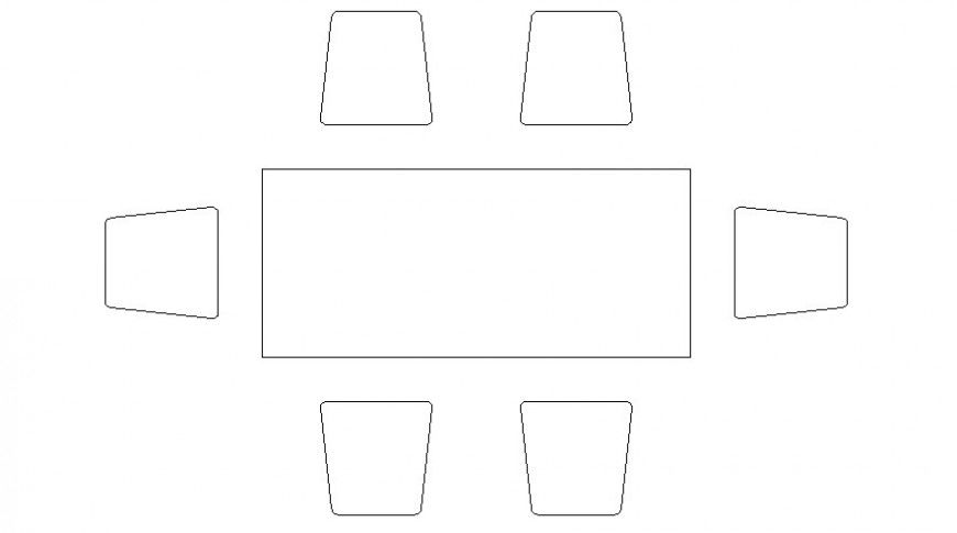 Table furniture blocks with chair drawing in AutoCAD