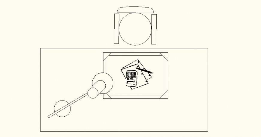 Table and Chair CAD Layout with Drawing Equipment Set