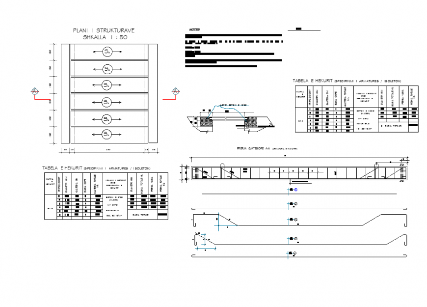 Table specification reinforcement plan layout file