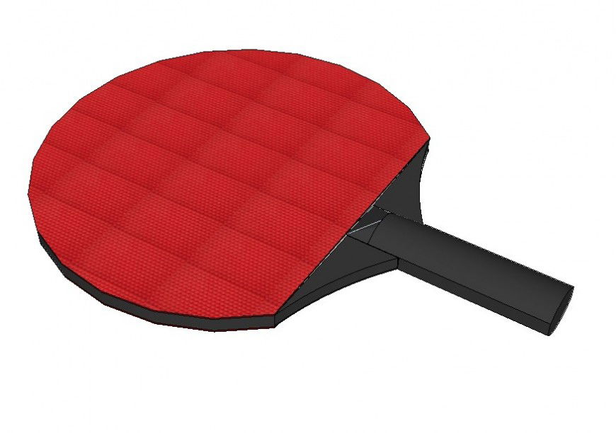 Table tennis racket detail 3d model layout sketch-up file
