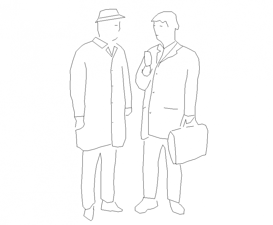 Talking people detail elevation 2d view layout file