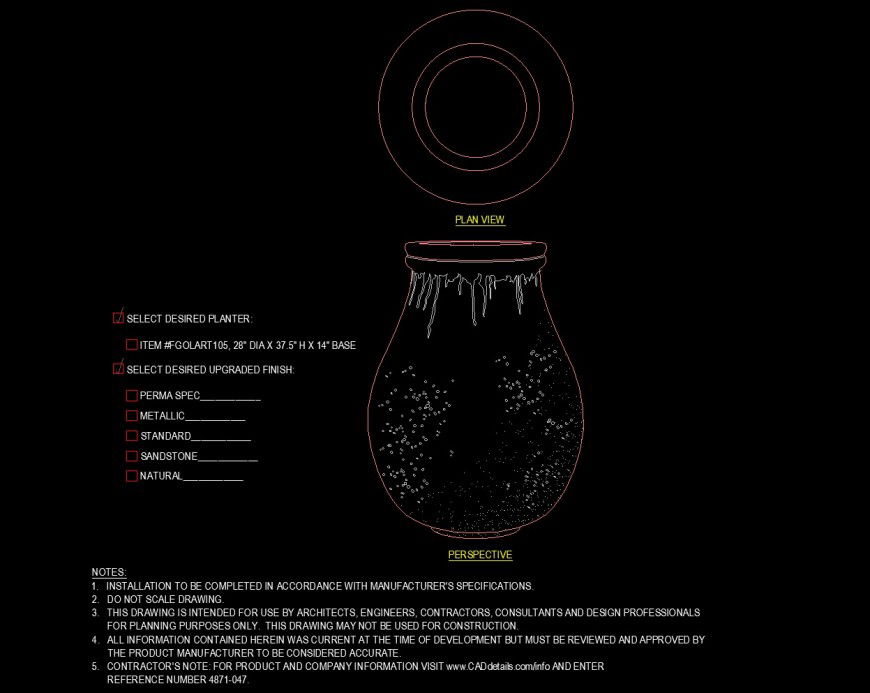 Tall and large honey pot drawing  in dwg file.