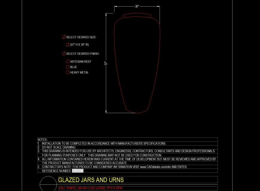 Tall temple jar pots drawing in dwg file.