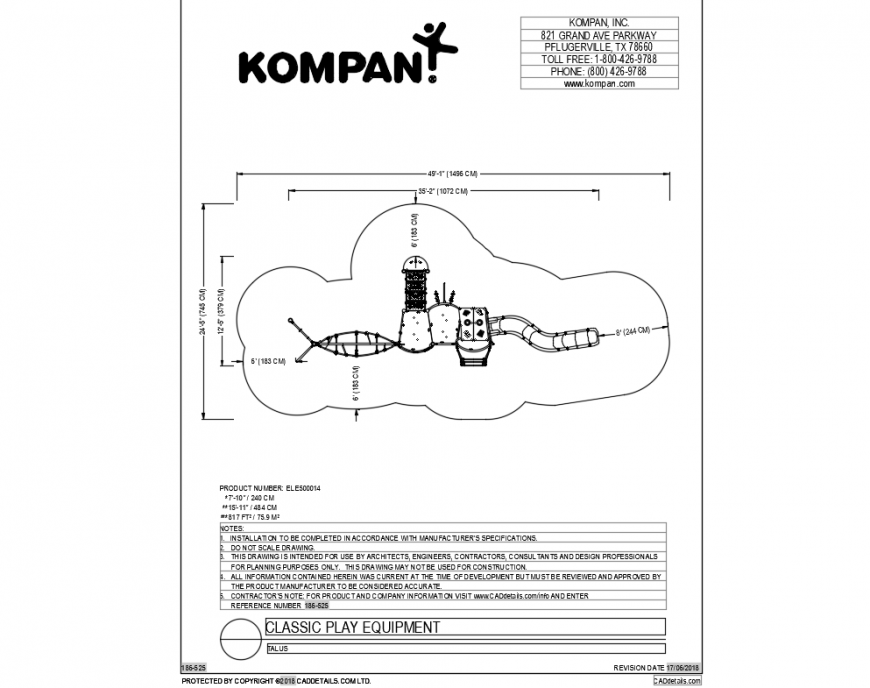 Talus local garden classical play equipment details dwg file