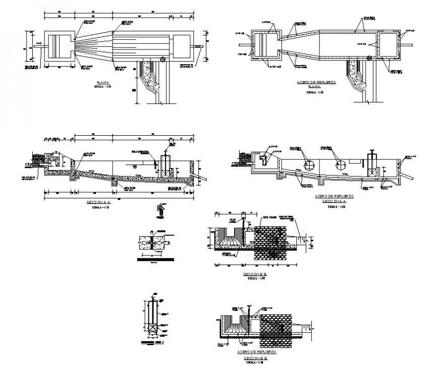 Tank and orifice mouth opening detail 2d view CAD constructive block autocad file