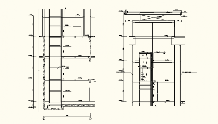 Tank detail elevation and plan dwg file