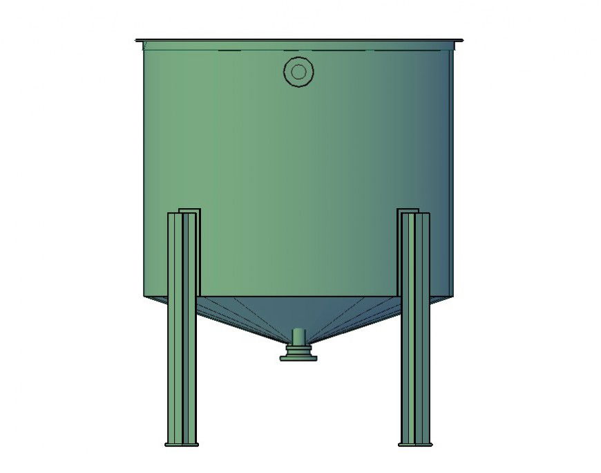 Tank for storing water detail 3d model layout CAD block autocad file
