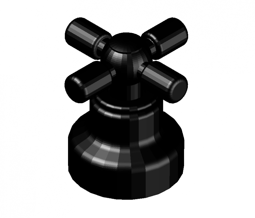 Tap valve detail elevation 3d model layout autocad file