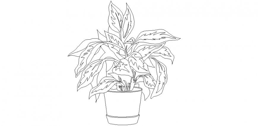 Tapper cylindrical flower pot design dwg file