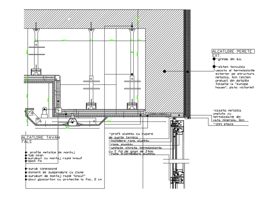 Tavan false ceiling details with structure dwg file