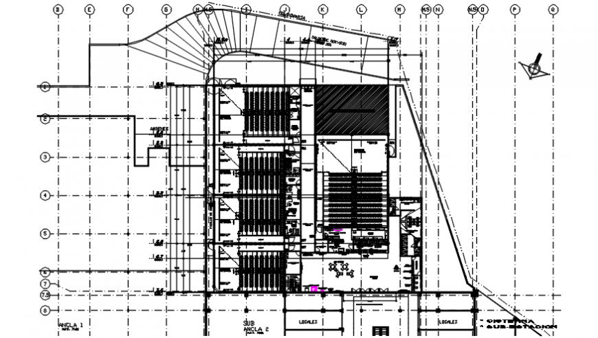 Tax-cine production plant distribution plan cad drawing details dwg file