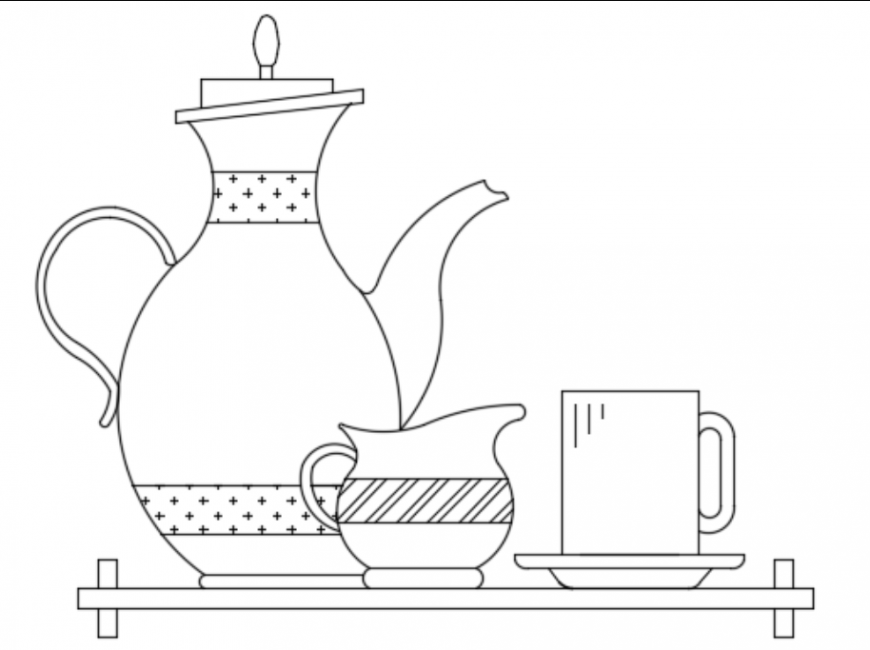 Tea set 2d detailing