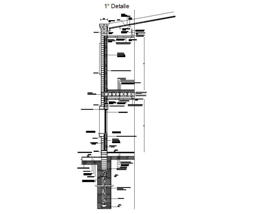 Technological detail losa prenova section plan dwg file