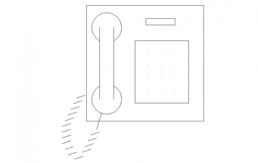 Telephone blocks detail elevation drawing in dwg format