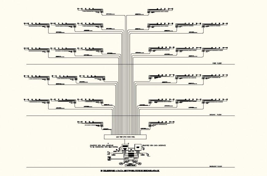 Telephone data network system drawing