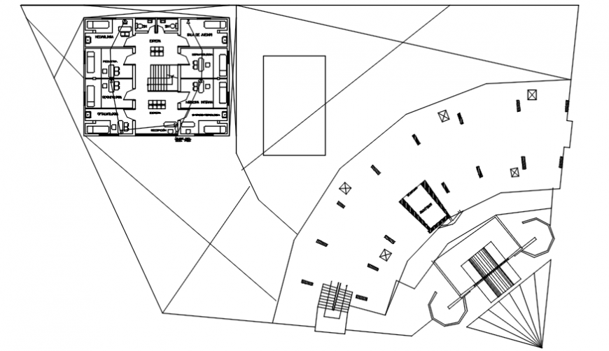 Telephone line installation in third and fourth floor plan of clinic in AutoCAD