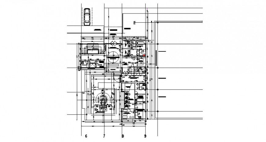 Telephonic control office building architecture layout plan details dwg file
