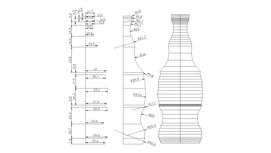 Temple decorative element detail in dwg AutoCAD file.