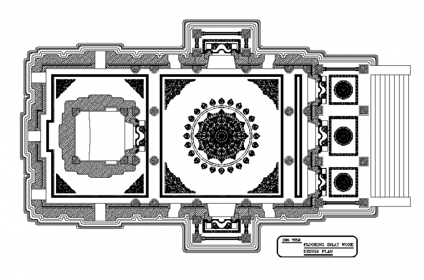 Temple design detail elevation 2d view layout file