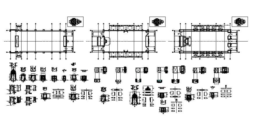 Temple drawings 2d view plan AutoCAD file