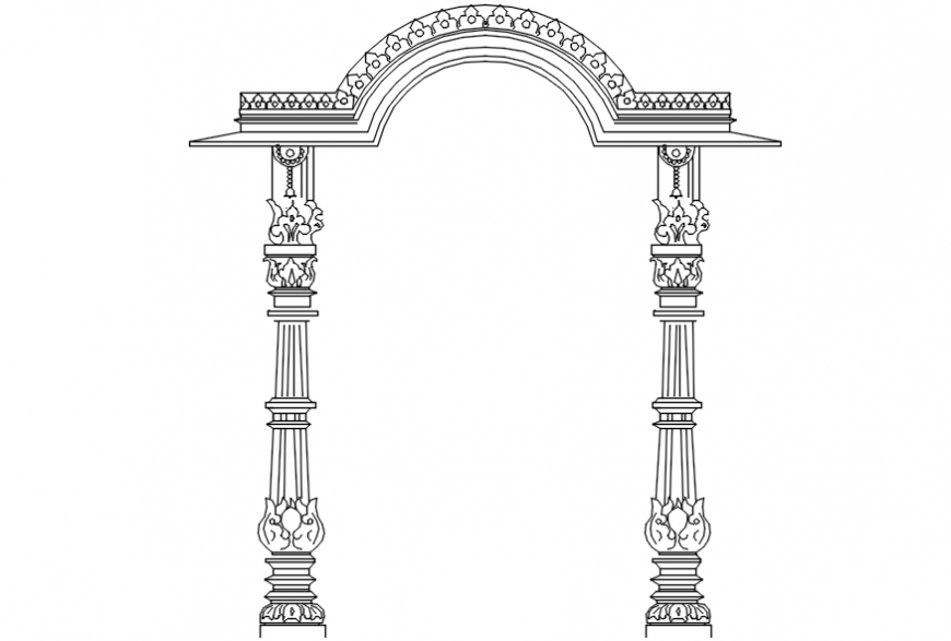 Temple engraving of pillars.
