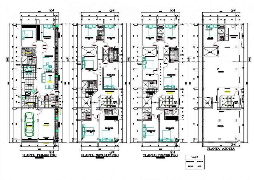 Tenement house 2 d house plan autocad file