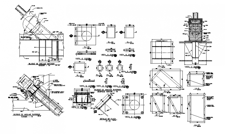 Tensioners for building a cable stayed dimension detail