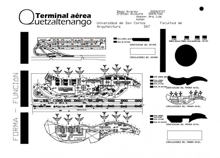 Terminal building and runway plan detail 2d view layout Autocad file