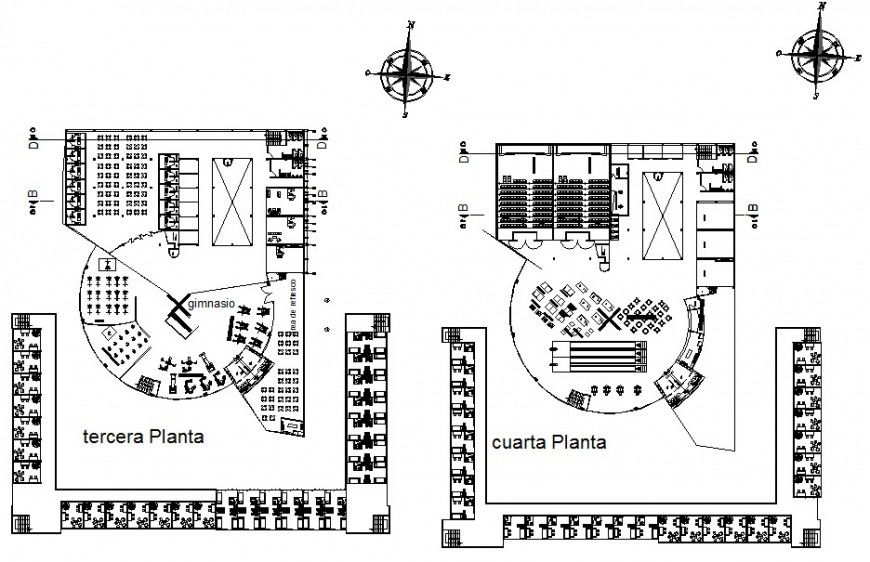 Terrace and floor plan of commercial Centre plan in autocade
