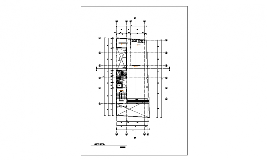 Terrace Floor layout design of multi familiary housing design drawing