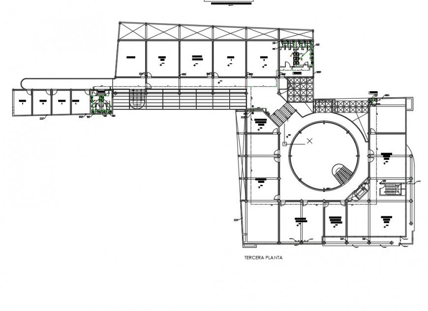 Terrace floor pan commercial building plan autocad file