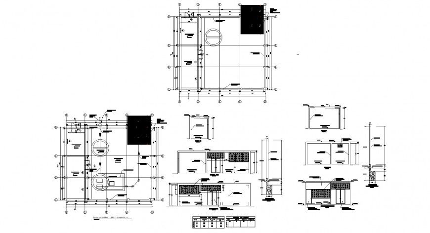 Terrace layout plan of water tank in dwg AutoCAD file.