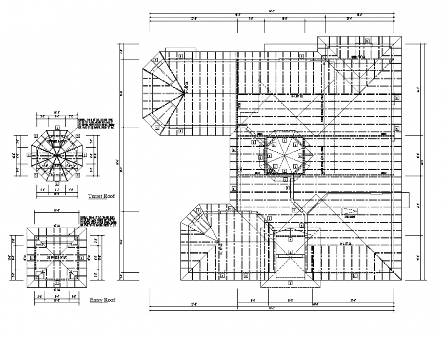 Terrace plan of building detail layout autocad file