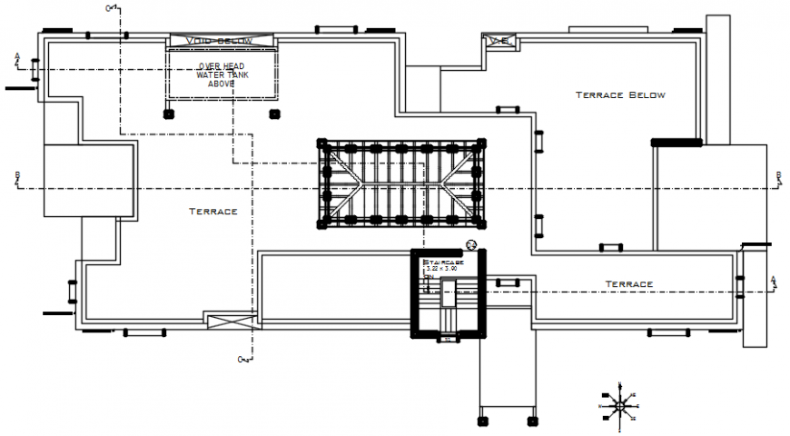 Terrace plan of house in AutoCAD file