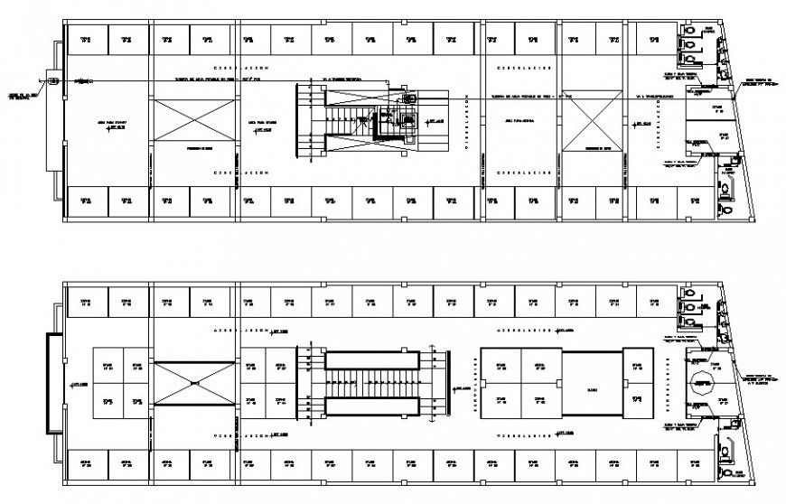 Terrace plan of shopping Centre in auto cad software