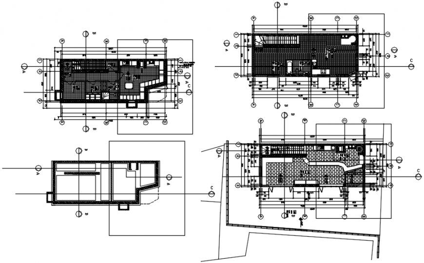 Terrace plan with sward brick building plan in AutoCAD file