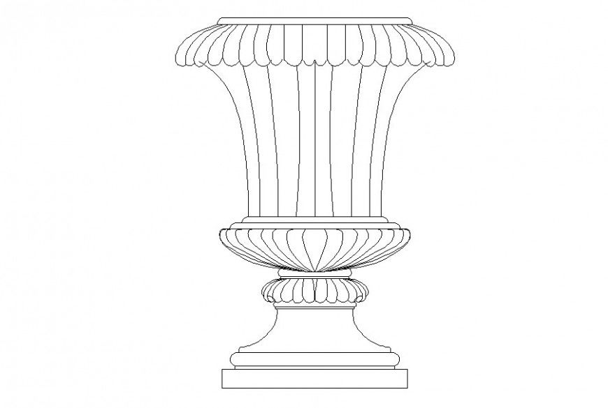 The 2D block of antique vase AutoCAD file