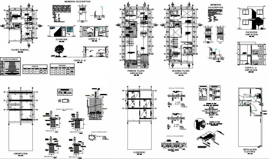 The 2D house plan & detail dwg file.
